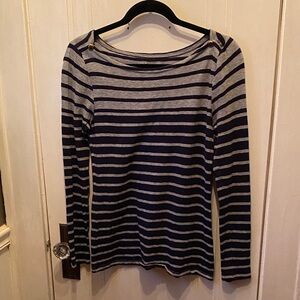 J. Crew Black and Gray Striped Long Sleeve Top “painter tee”